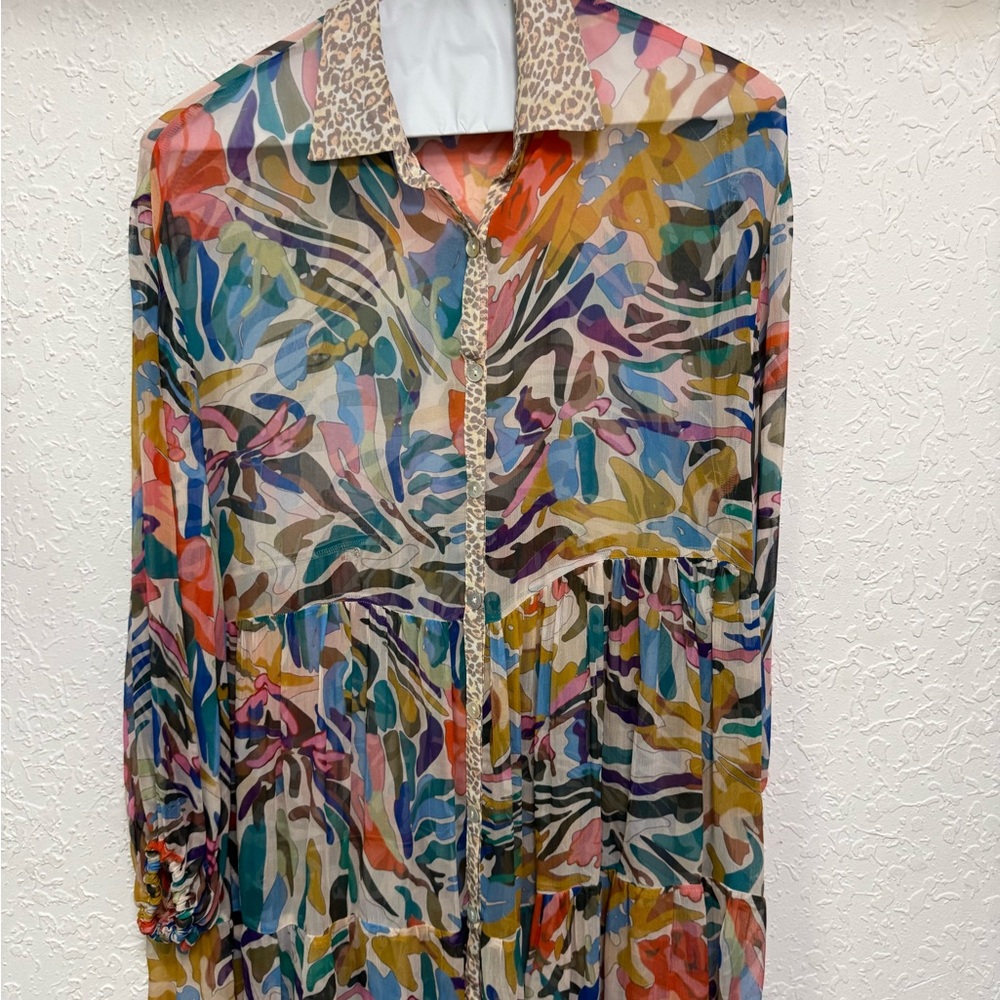 Jen's Pirate Booty Multicolor Abstract Blouse